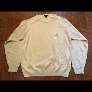 Mens Nautica Yellow Pullover Crew Sweater
